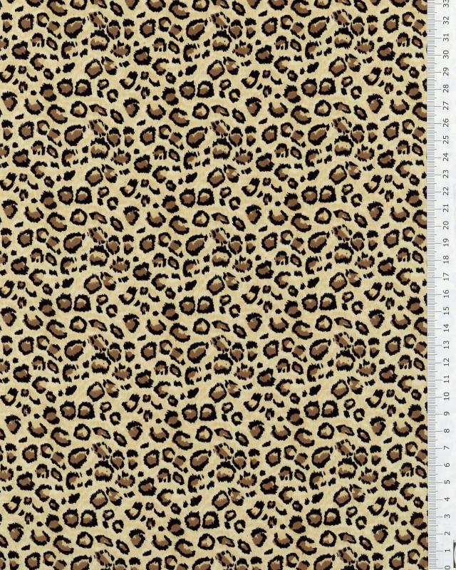  Leopard cotton poplin Sand - Tissushop